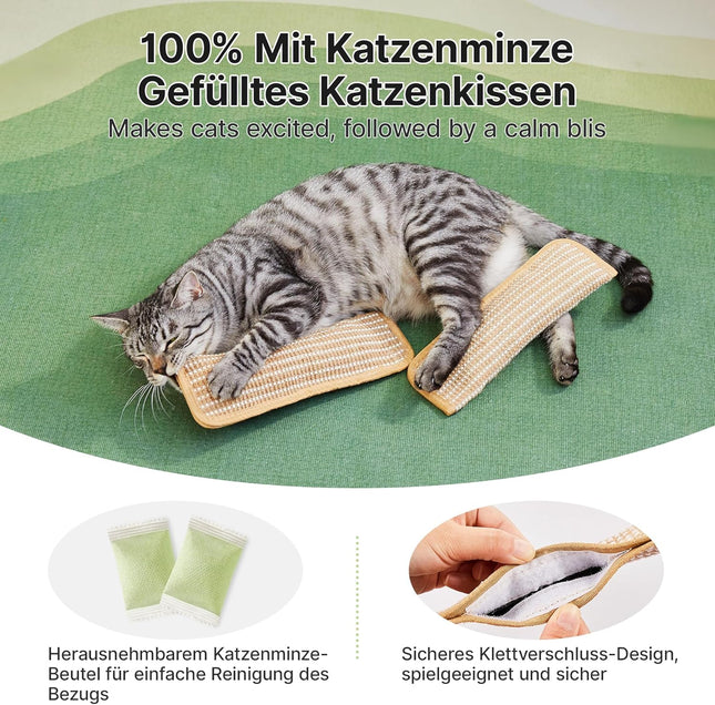 Potaroma Katzenspielzeug, 2er Pack mit 6000mg A+ Katzenminze, Weiches Sisalmaterial für Indoor Kätzchen, Kratz- und Kickspielzeug für Interaktive Beschäftigung — für Stressabbau und Instinktauslösung