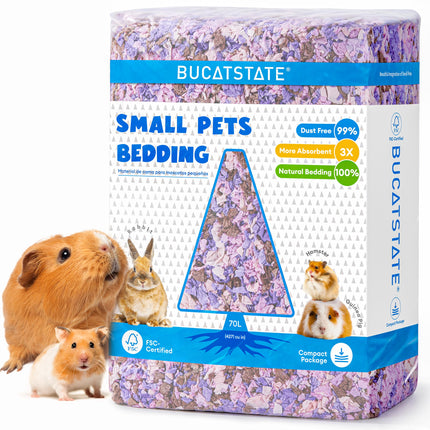 BUCATSTATE Hamster Litter, 15 L, Really 99.9% Dust-Free Paper Bedding for Rodents with Odour Control, Small Animal Litter, Dwarf Hamster Litter for Mice, Gerbils, Rats (Harvest Sunset)