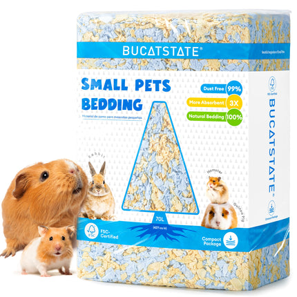 BUCATSTATE Hamster Litter, 15 L, Really 99.9% Dust-Free Paper Bedding for Rodents with Odour Control, Small Animal Litter, Dwarf Hamster Litter for Mice, Gerbils, Rats (Harvest Sunset)