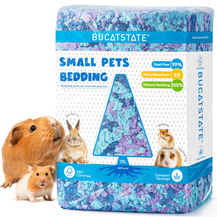 BUCATSTATE Hamster Litter, 15L, 99% Dust-Free Guinea Pig Paper, Bedding, Odour Control, Cosy Small Animal Bedding for Rabbits, Rats, Syrian Dwarf Hamsters, Gerbils