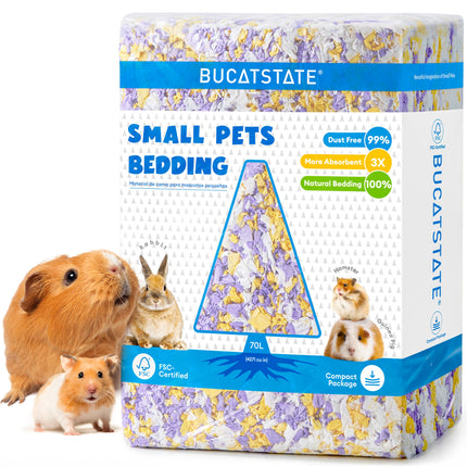 BUCATSTATE Hamster Litter, 15 L, Really 99.9% Dust-Free Paper Bedding for Rodents with Odour Control, Small Animal Litter, Dwarf Hamster Litter for Mice, Gerbils, Rats (Harvest Sunset)
